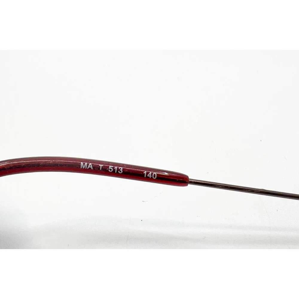 MA T 513 Eyeglass Frames Women Wine Red Oval Semi-Rimless 52-19-140